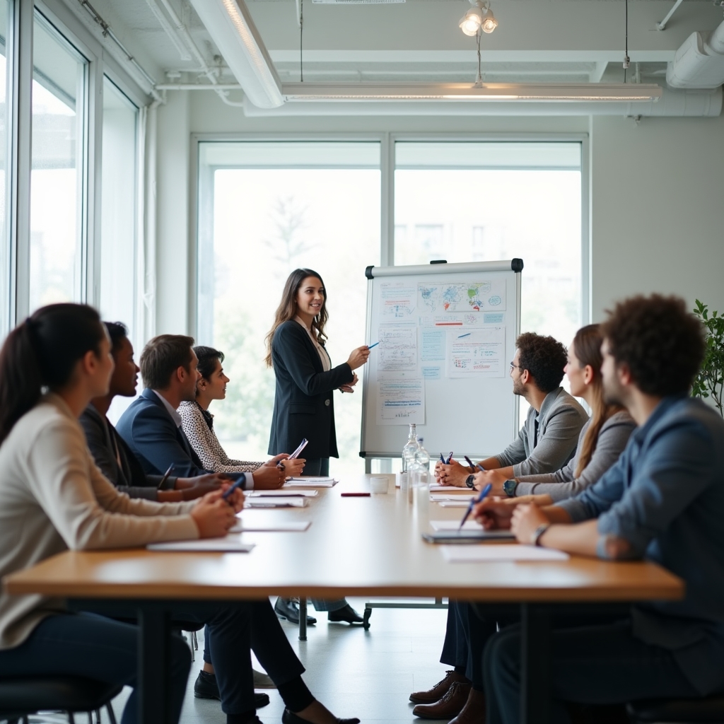 Sessione in aula con giovani adulti che seguono una lezione